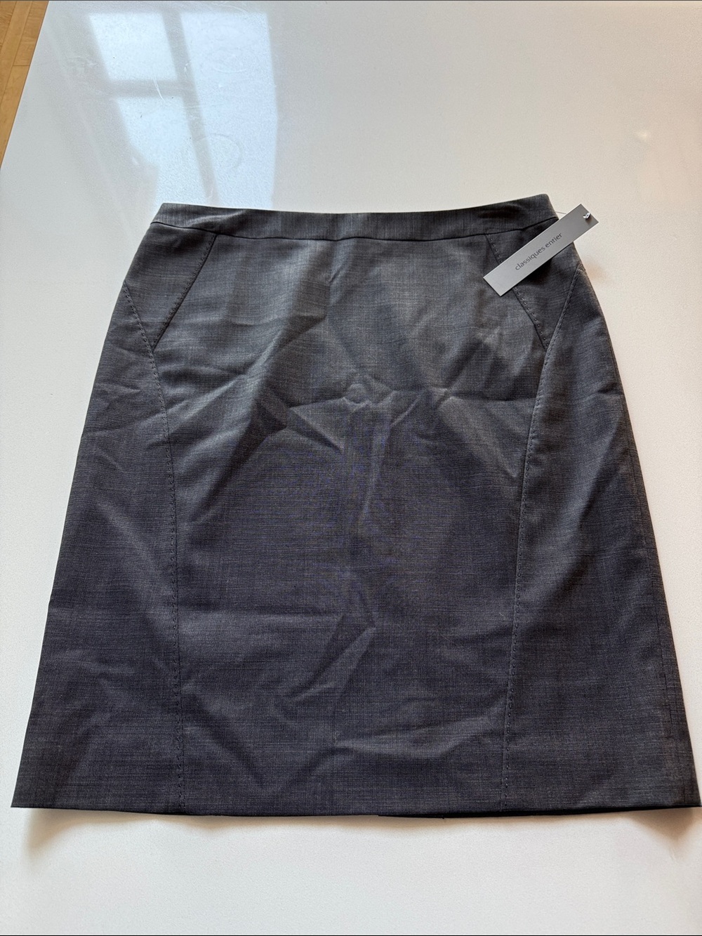 🆕 Classiques Entier Charcoal Gray Suit Pencil Skirt, Wool Blend, Size 12